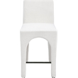 Meridian Furniture Gramercy Cream Linen Textured Fabric Stool