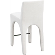 Meridian Furniture Gramercy Cream Linen Textured Fabric Stool