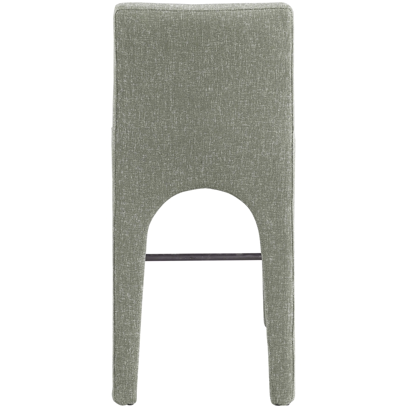 Meridian Furniture Gramercy Green Linen Textured Fabric Stool
