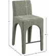 Meridian Furniture Gramercy Green Linen Textured Fabric Stool