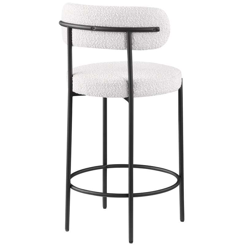 Meridian Furniture Beacon Cream Boucle Fabric Stool (Set of 2)