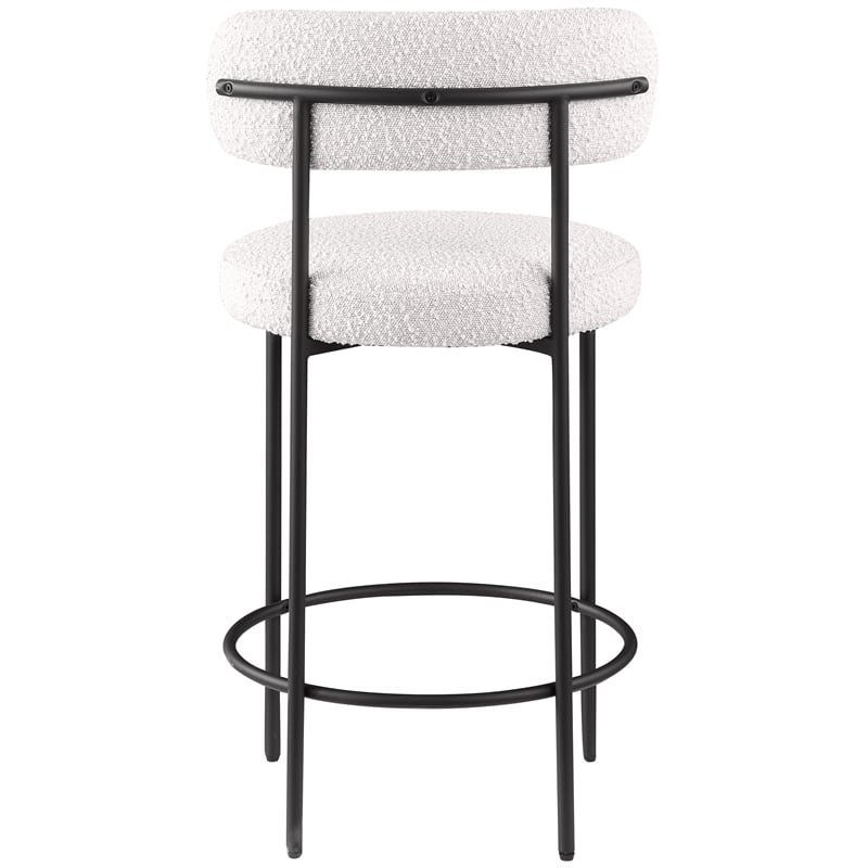 Meridian Furniture Beacon Cream Boucle Fabric Stool (Set of 2)