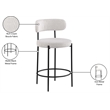 Meridian Furniture Beacon Cream Boucle Fabric Stool (Set of 2)