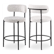 Meridian Furniture Beacon Cream Boucle Fabric Stool (Set of 2)
