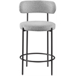 Meridian Furniture Beacon Grey Boucle Fabric Stool (Set of 2)