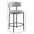 Meridian Furniture Beacon Grey Boucle Fabric Stool (Set of 2)