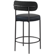 Meridian Furniture Beacon Black Vegan Leather Seat Stool (Set of 2)