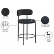 Meridian Furniture Beacon Black Vegan Leather Seat Stool (Set of 2)