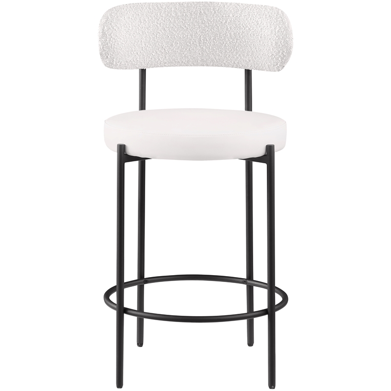 Meridian Furniture Beacon Cream Vegan Leather Seat Stool (Set of 2)