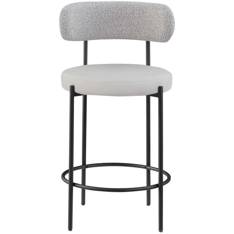 Meridian Furniture Beacon Taupe Vegan Leather Seat Stool (Set of 2)