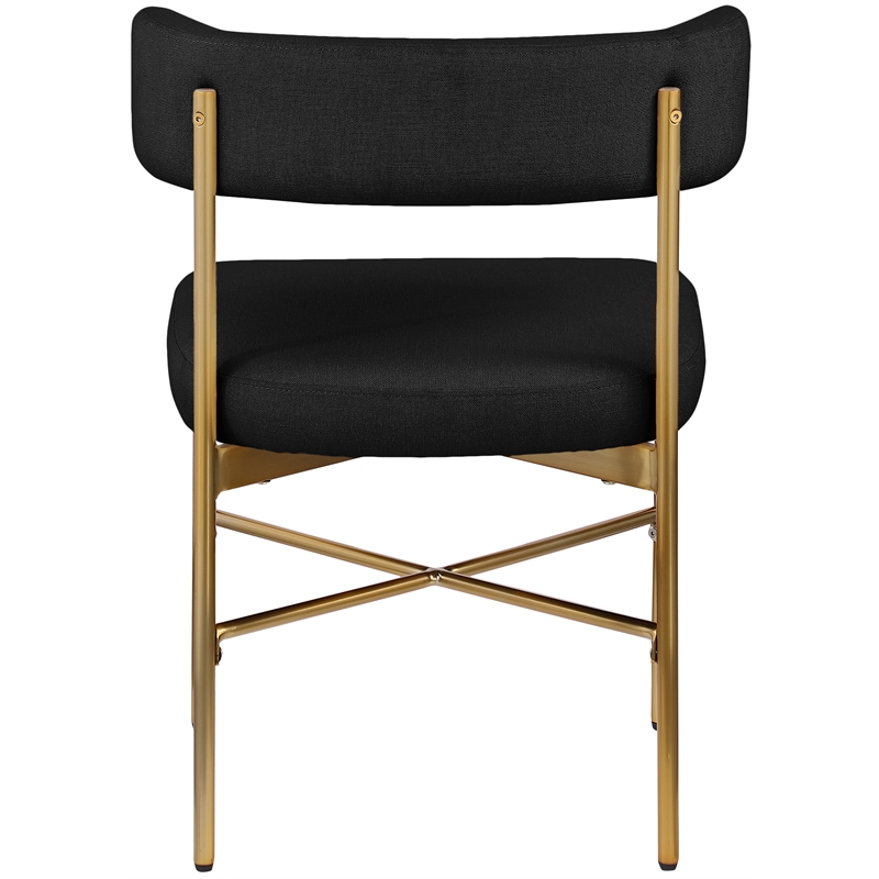 Meridian Furniture Rivage Black Linen Textured Fabric Dining Chair (Set of 2)
