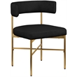 Meridian Furniture Rivage Black Linen Textured Fabric Dining Chair (Set of 2)