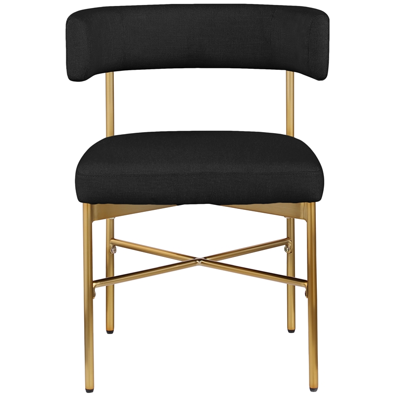 Meridian Furniture Rivage Black Linen Textured Fabric Dining Chair (Set of 2)