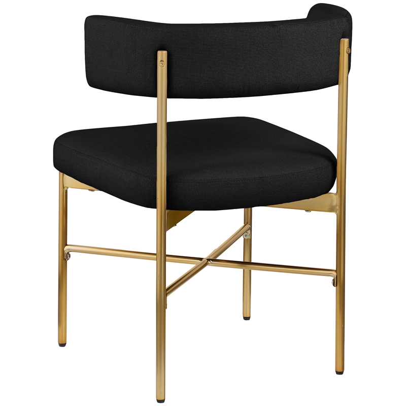 Meridian Furniture Rivage Black Linen Textured Fabric Dining Chair (Set of 2)