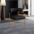 Meridian Furniture Rivage Black Linen Textured Fabric Dining Chair (Set of 2)