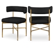 Meridian Furniture Rivage Black Linen Textured Fabric Dining Chair (Set of 2)