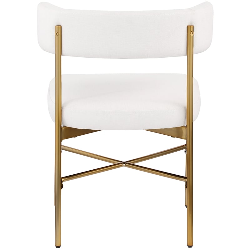 Meridian Furniture Rivage Cream Linen Textured Fabric Dining Chair (Set of 2)