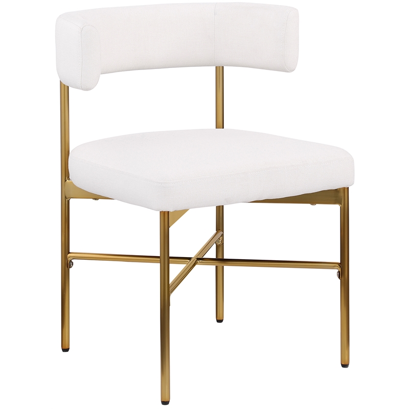 Meridian Furniture Rivage Cream Linen Textured Fabric Dining Chair (Set of 2)