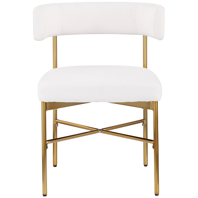 Meridian Furniture Rivage Cream Linen Textured Fabric Dining Chair (Set of 2)