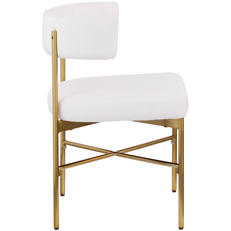 Meridian Furniture Rivage Cream Linen Textured Fabric Dining Chair (Set of 2)