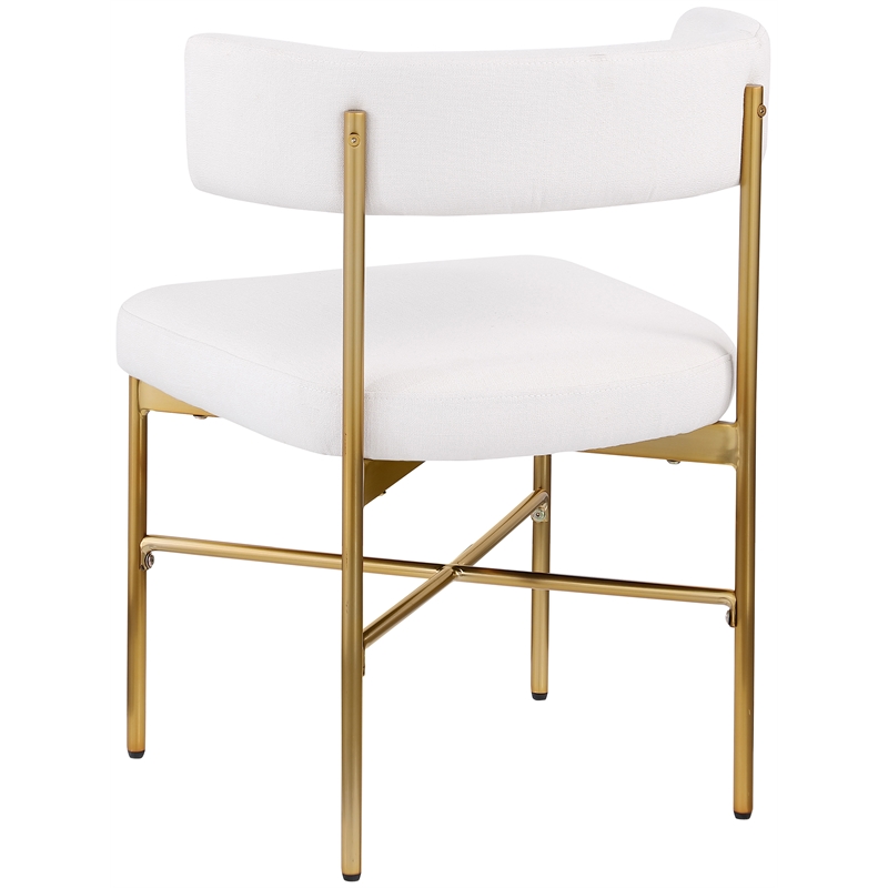 Meridian Furniture Rivage Cream Linen Textured Fabric Dining Chair (Set of 2)