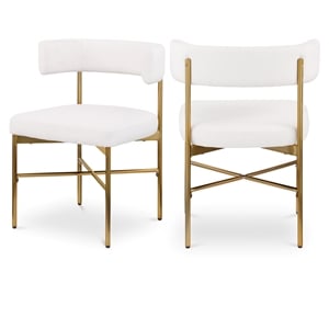 Meridian Furniture Rivage Cream Linen Textured Fabric Dining Chair (Set of 2)