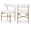 Meridian Furniture Rivage Cream Linen Textured Fabric Dining Chair (Set of 2)