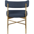Meridian Furniture Rivage Navy Linen Textured Fabric Dining Chair (Set of 2)
