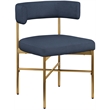 Meridian Furniture Rivage Navy Linen Textured Fabric Dining Chair (Set of 2)