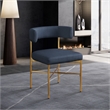 Meridian Furniture Rivage Navy Linen Textured Fabric Dining Chair (Set of 2)