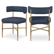 Meridian Furniture Rivage Navy Linen Textured Fabric Dining Chair (Set of 2)