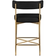 Meridian Furniture Rivage Black Durable Linen Textured Fabric Stool (Set of 2)