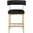 Meridian Furniture Rivage Black Durable Linen Textured Fabric Stool (Set of 2)