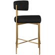 Meridian Furniture Rivage Black Durable Linen Textured Fabric Stool (Set of 2)