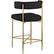 Meridian Furniture Rivage Black Durable Linen Textured Fabric Stool (Set of 2)