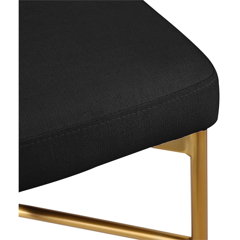 Meridian Furniture Rivage Black Durable Linen Textured Fabric Stool (Set of 2)