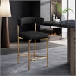 Meridian Furniture Rivage Black Durable Linen Textured Fabric Stool (Set of 2)