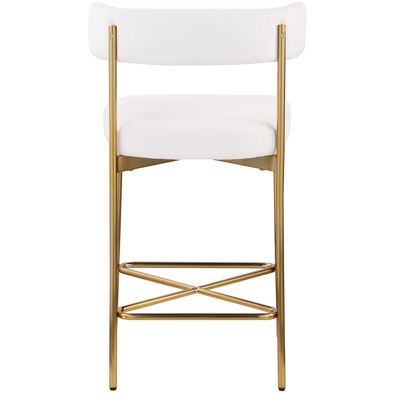 Meridian Furniture Rivage Cream Durable Linen Textured Fabric Stool (Set of 2)