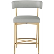 Meridian Furniture Rivage Light Grey Linen Textured Fabric Stool (Set of 2)