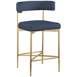 Meridian Furniture Rivage Deep Navy Linen Textured Fabric Stool (Set of 2)