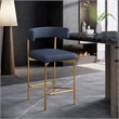 Meridian Furniture Rivage Deep Navy Linen Textured Fabric Stool (Set of 2)