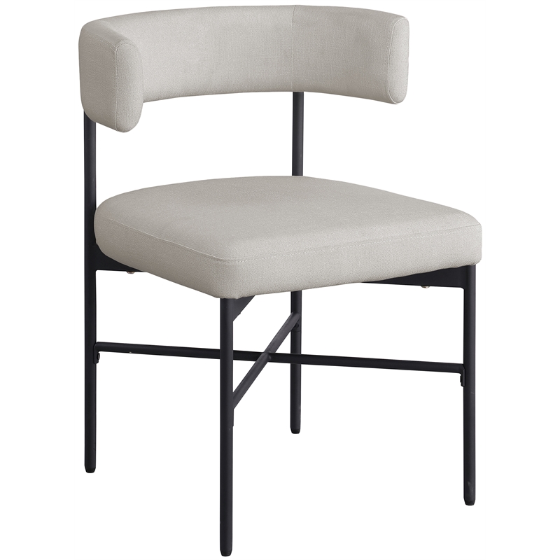 Meridian Furniture Rivage Beige Linen Textured Fabric Dining Chair (Set of 2)