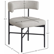 Meridian Furniture Rivage Beige Linen Textured Fabric Dining Chair (Set of 2)
