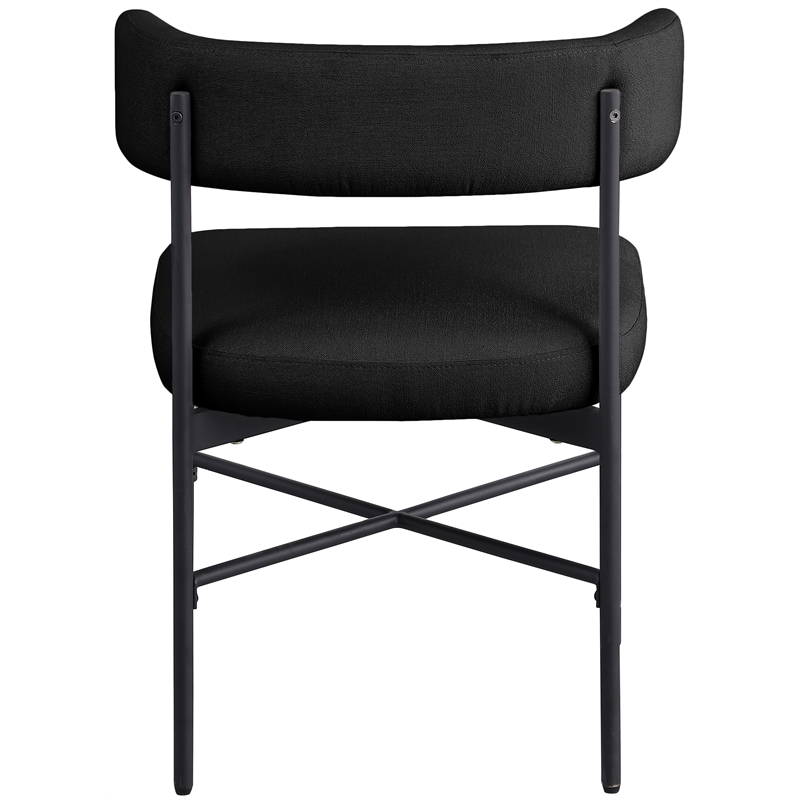 Meridian Furniture Rivage Black Linen Textured Fabric Dining Chair (Set of 2)