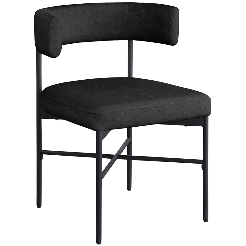 Meridian Furniture Rivage Black Linen Textured Fabric Dining Chair (Set of 2)