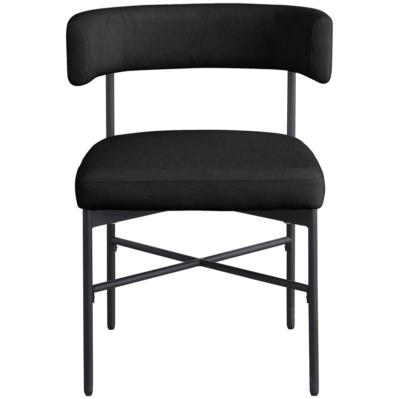 Meridian Furniture Rivage Black Linen Textured Fabric Dining Chair (Set of 2)