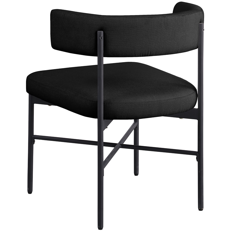 Meridian Furniture Rivage Black Linen Textured Fabric Dining Chair (Set of 2)