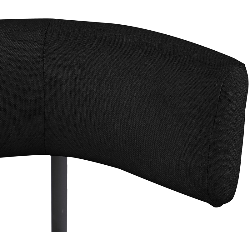 Meridian Furniture Rivage Black Linen Textured Fabric Dining Chair (Set of 2)