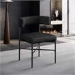 Meridian Furniture Rivage Black Linen Textured Fabric Dining Chair (Set of 2)