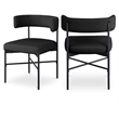 Meridian Furniture Rivage Black Linen Textured Fabric Dining Chair (Set of 2)